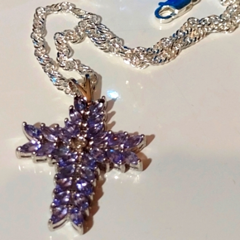 10KT Gold,.1pt Diamond Amethyst + Twisted Sterling - Picture 5 of 5
